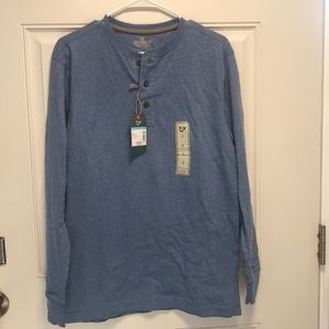 Men’s Small long-sleeve jersey shirt blue NWT